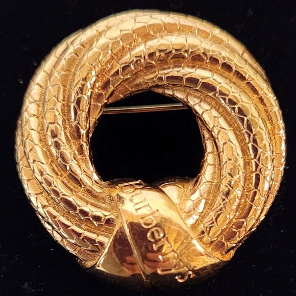 Burberry Signature Snake Skin Textured Open Knot Brooch Pin - Picture 1 of 2